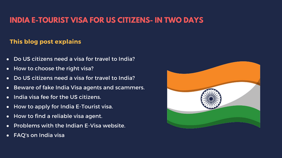 cost of indian tourist visa for us citizens