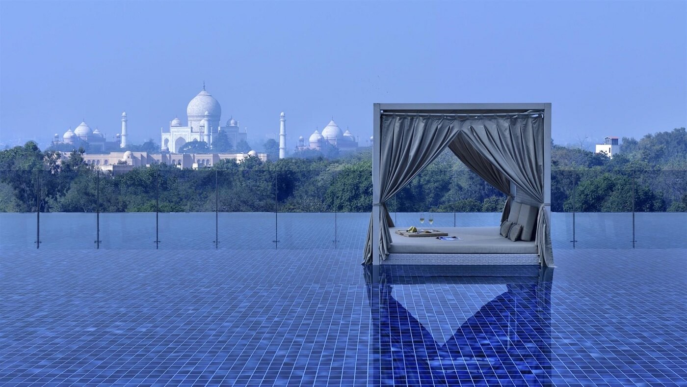 Pool at Radission Blu Agra with Taj View