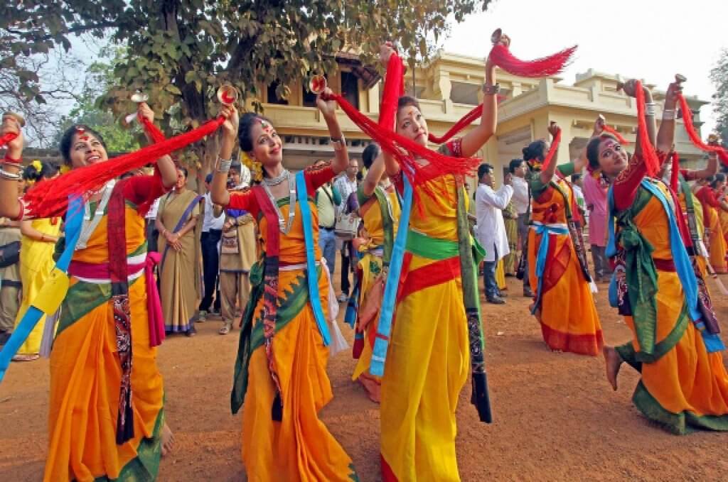 Holi celebration at shantiniketan West Bengal