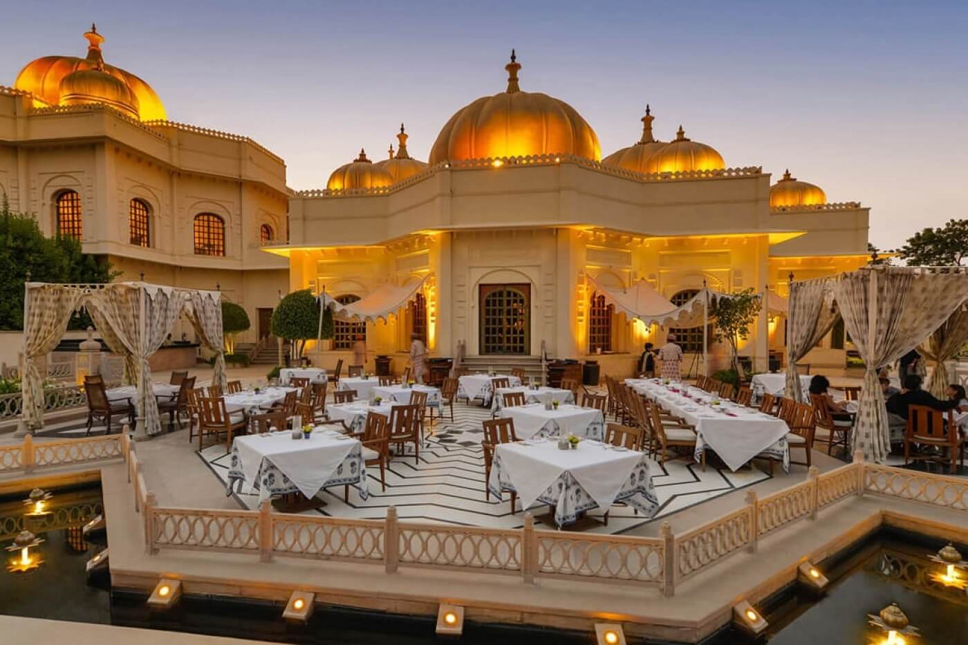 Surya Mahal and Chandani Restaurant at Oberioi Udaivilas